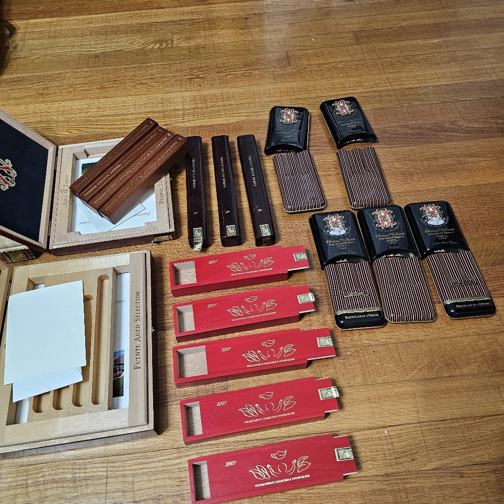 Assorted Cigar Boxes and Accessories Opus X